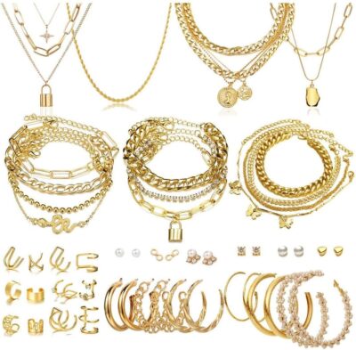 CONGYING 46 Pcs Gold Jewelry Set at Amazon