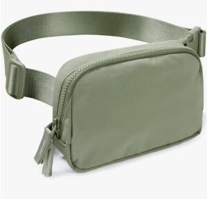 AslabCrew 2-way zipper belt bag with adjustable strap in dark sage green