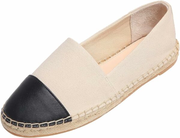 Landing Craft women's espadrilles with soft leather round toe in off white
