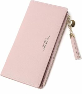 Women's fannos slim wallet in pink